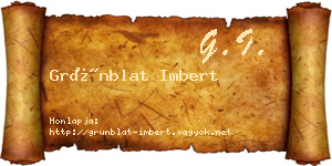 Grünblat Imbert névjegykártya